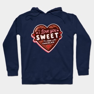 Happy Valentine's Day With Sweet Chocolate Heart - T-shirt for Couples Hoodie